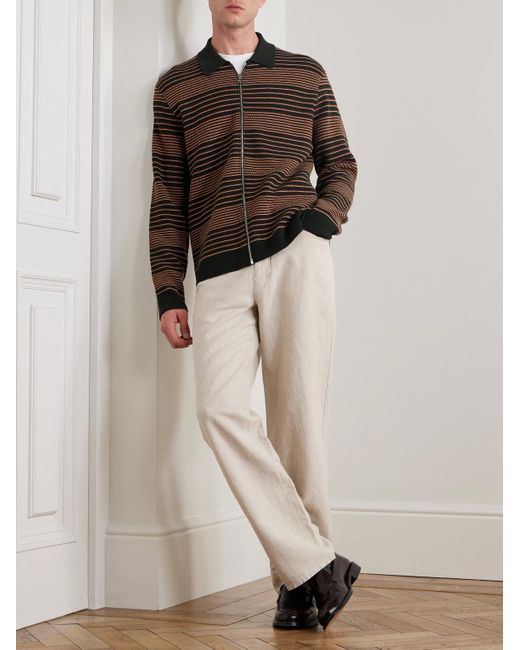 Mr P. Natural Edward Straight-Leg Linen And Cotton-Blend Trousers for men