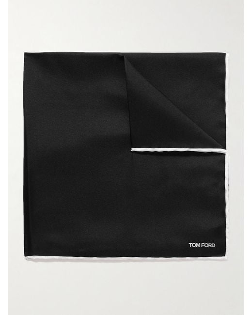 Tom Ford Black Silk-twill Pocket Square for men