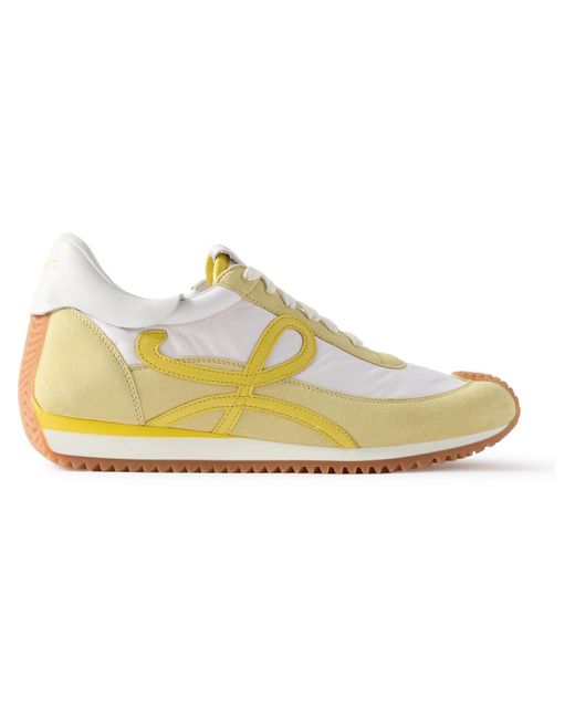 Loewe Yellow Paula's Ibiza Flow Runner Leather-trimmed Suede And Shell Sneakers for men