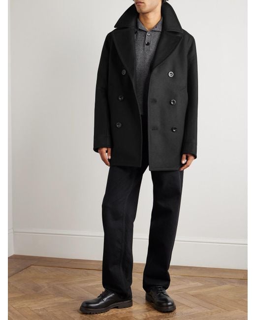 Private White V.c. Black The Manchester Wool Peacoat for men
