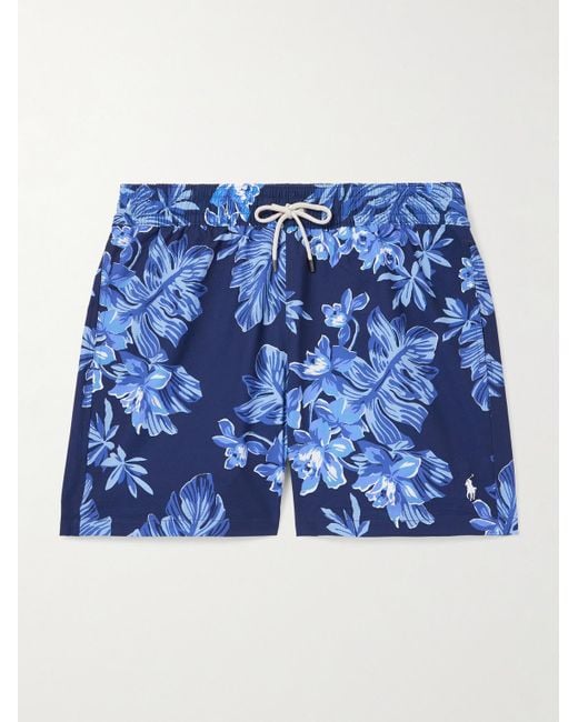 Shorts Da Mare Medi A Gamba Dritta di Polo Ralph Lauren in Blue da Uomo