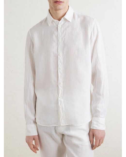 Canali White Linen Shirt for men