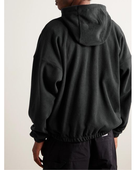Nike Black Club Nylon-trimmed Logo-embroidered Fleece Hoodie for men