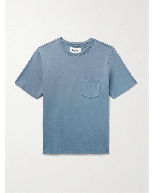 Corridor NYC Blue Garment-dyed Cotton-jersey T-shirt for men