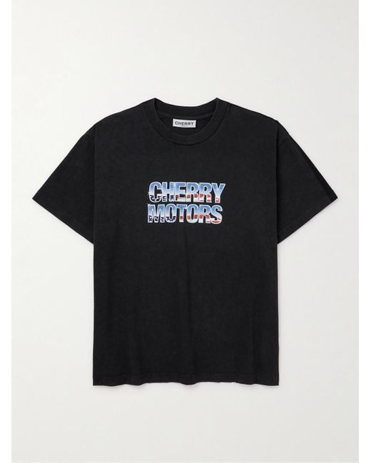 CHERRY LA Black Logo-print Cotton-jersey T-shirt for men