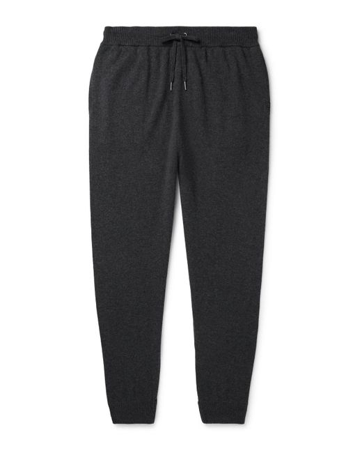 Derek Rose Black Finley Tapered Cashmere Sweatpants for men