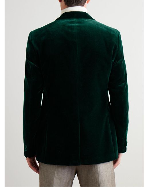 Mr P. Green Slim-Fit Shawl-Collar Cotton-Velvet Tuxedo Jacket for men