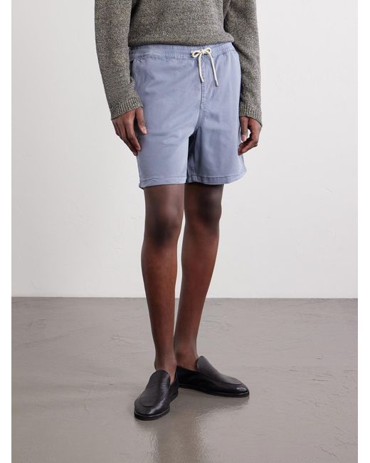 NN07 Blue Gregor Straight-Leg Tencel Lyocell And Lenzing Ecovero-Blend Twill Drawstring Shorts for men