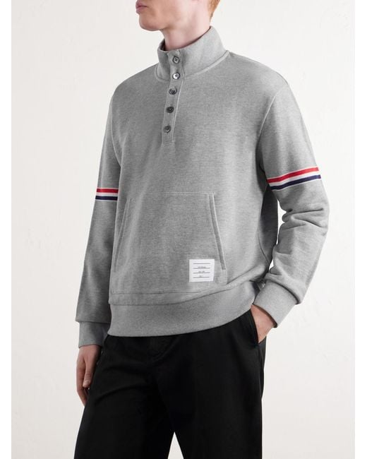 Thom Browne Gray Cotton-Piqué Sweatshirt for men