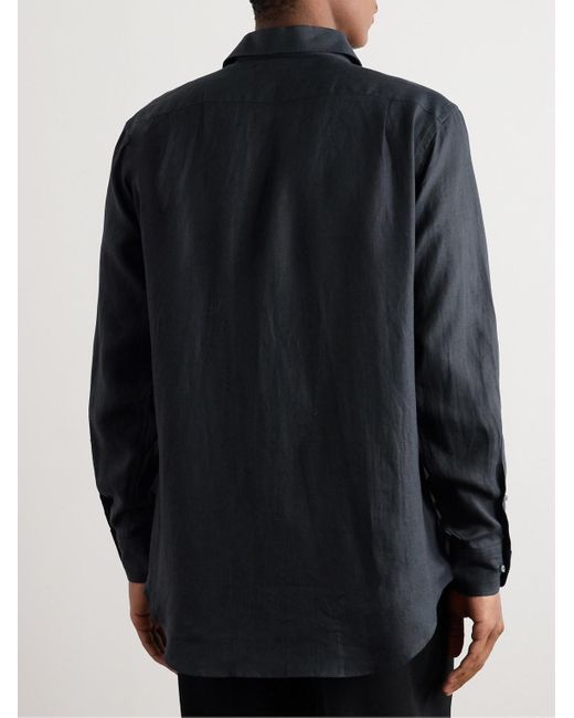 Loro Piana Blue André Arizona Linen Shirt for men
