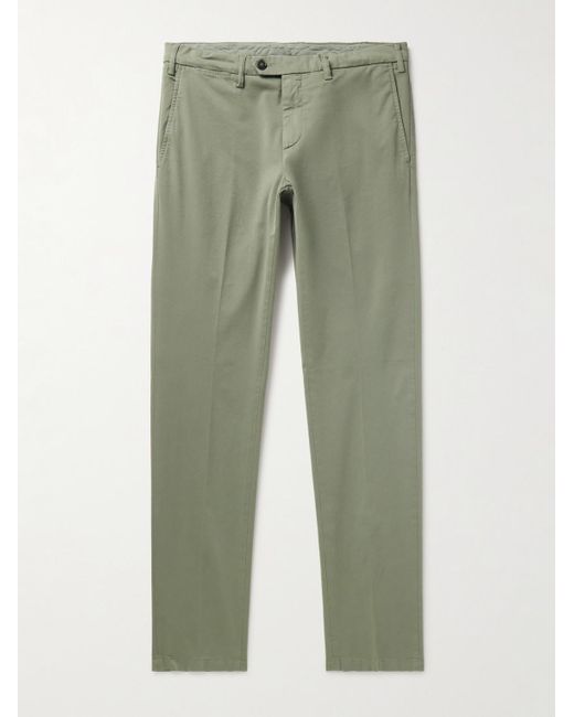 Canali Green Slim-fit Cotton-blend Twill Chinos for men
