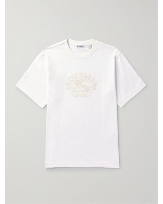 Burberry embroidered cotton-jersey t-shirt 2025