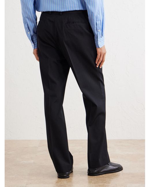 Auralee Blue Straight-Leg Wool-Gabardine Trousers for men