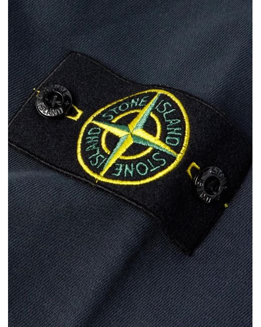 Stone Island Blue Shell-trimmed Cotton-jersey Zip-up Hoodie for men