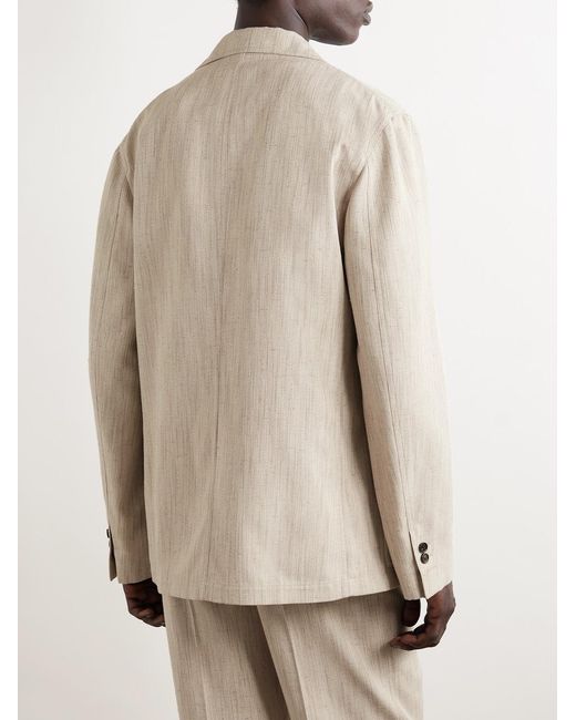 Bottega Veneta Natural Oversized Woven Suit Jacket for men