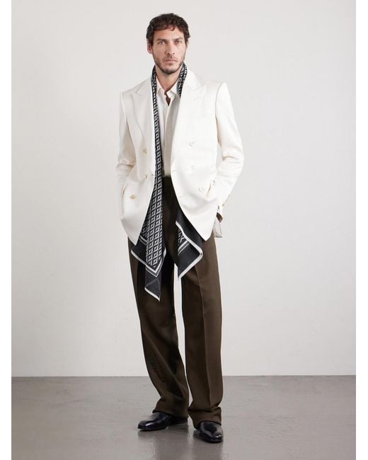 Tom Ford Black Printed Cotton Scarf for men