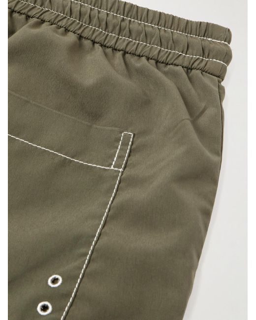 A.P.C. Green Straight-leg Long-length Logo-embroidered Swim Shorts for men