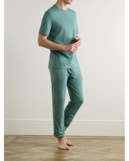 Calvin Klein Pyjama-Hose aus Stretch-Baumwoll-Jersey in Green für Herren