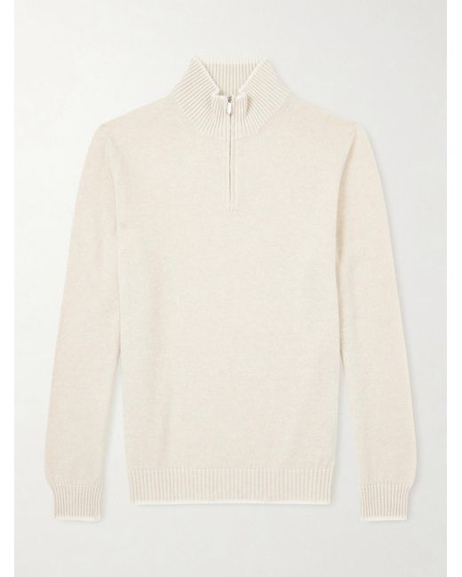 Fedeli Natural Cashmere Half-zip Sweater for men
