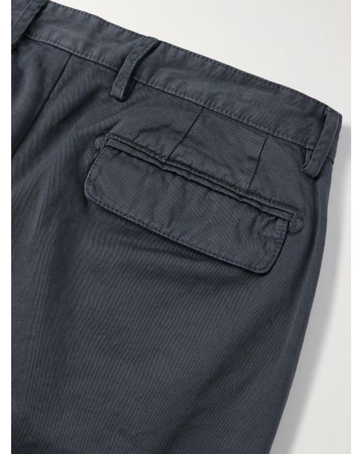 Pantaloni a gamba dritta in twill di cotone con pinces Ionio2 di Massimo Alba in Blue da Uomo
