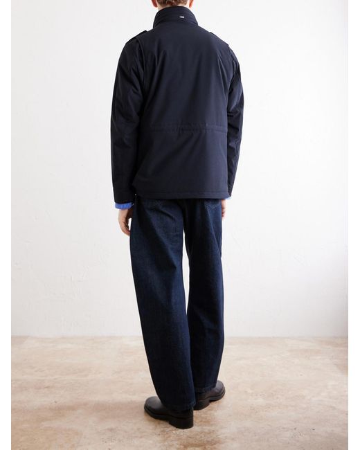 Herno Blue Four Pockets Woven Jacket for men
