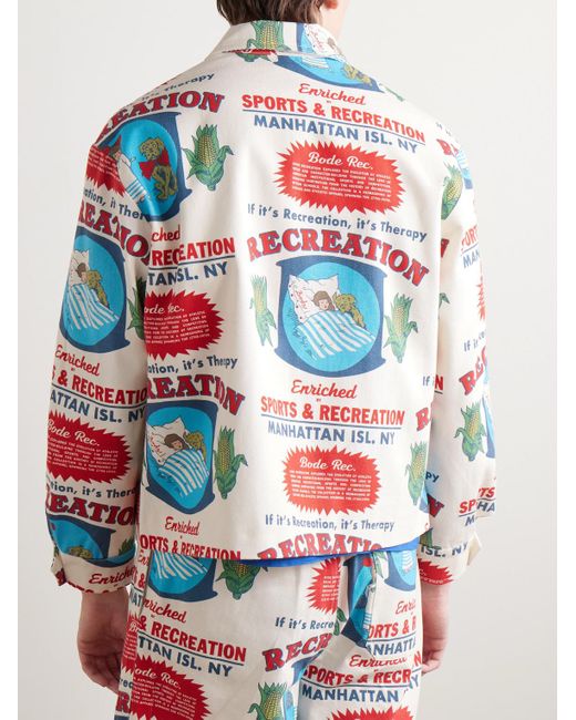 Bode White Rec. Enrichment Printed Cotton-Twill Jacket for men