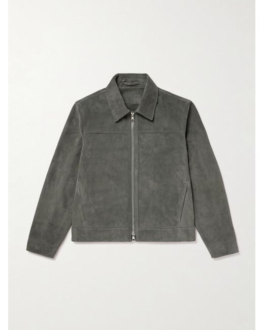 Mr P. Gray Suede Coach Jacket for men