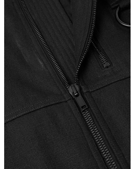 Rick Owens Black Belted Linen And Wool-blend Bomber Jacket for men