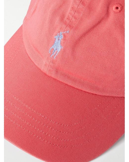 Polo Ralph Lauren Pink Logo-Embroidered Cotton-Canvas Baseball Cap for men
