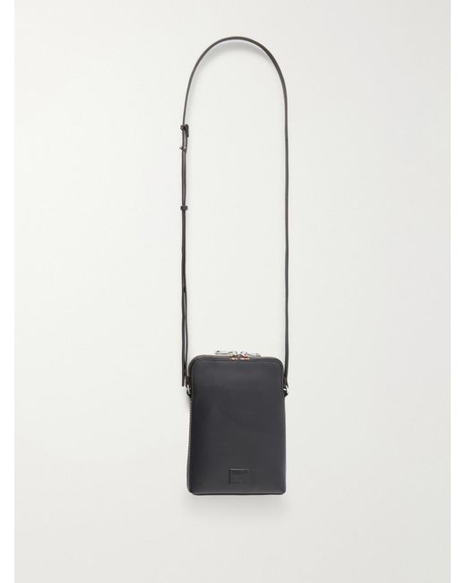 Paul Smith White Logo-Embossed Leather Phone Pouch for men