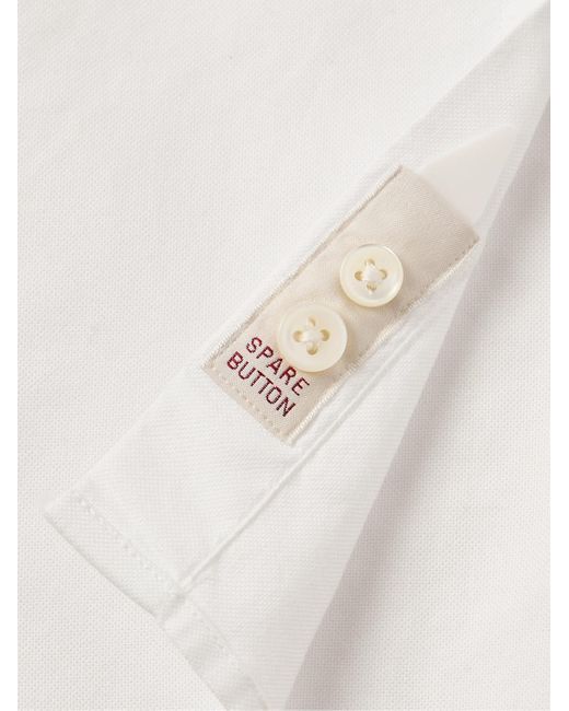 Incotex White Glanshirt Slim-fit Cotton Oxford Shirt for men