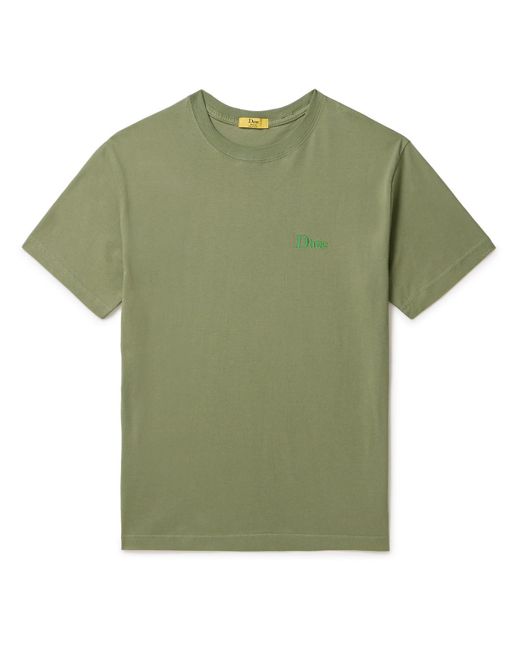 Dime Green Logo-embroidered Cotton-jersey T-shirt for men