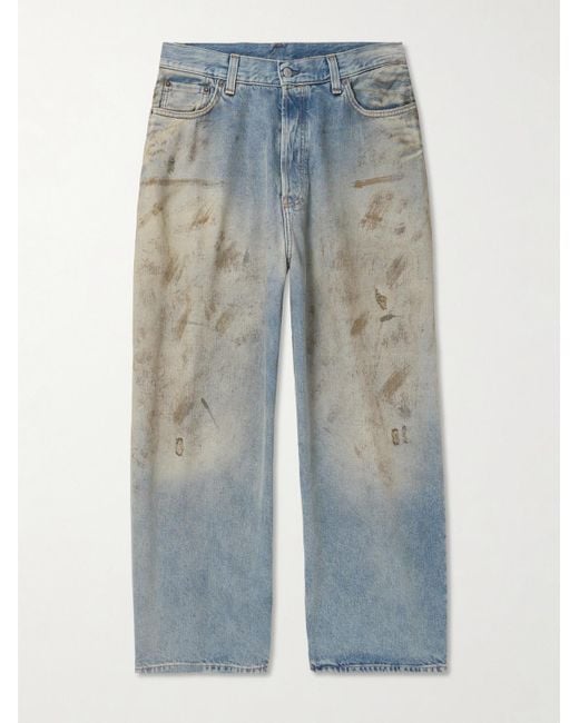 Acne Blue Straight-Leg Distressed Jeans for men