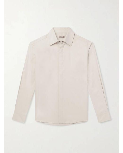 Herno White Silk And Cashmere-Blend Shirt for men