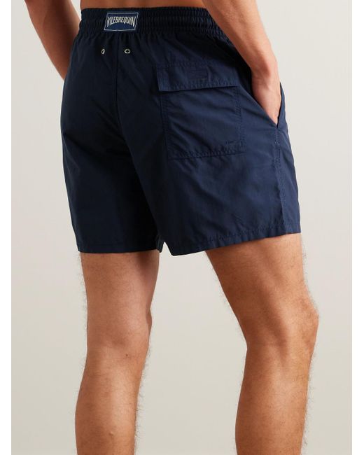 Vilebrequin Blue Moorea Straight-leg Mid-length Econyl® Swim Shorts for men