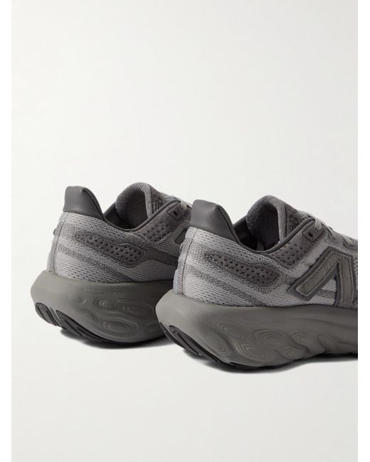 New Balance 1080 Leather Trimmed Mesh Running Sneakers in Grey for Men Lyst UK