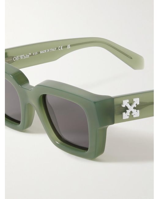 Off-White c/o Virgil Abloh Virgil Sonnenbrille mit eckigem Rahmen aus Azetat in Green für Herren