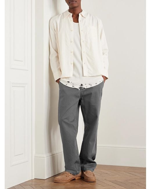Corridor NYC Natural Embroidered Cotton-blend Shirt for men