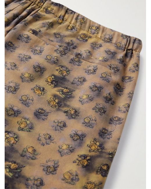 Acne Natural Paveli Straight-Leg Floral-Print Twill Trousers for men