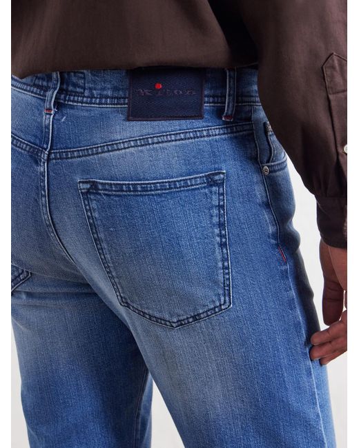 Kiton Blue Straight-Leg Jeans for men