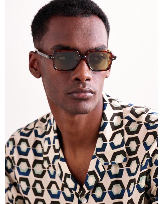 Cutler & Gross Green Gr02 Rectangle-Frame Acetate Sunglasses for men