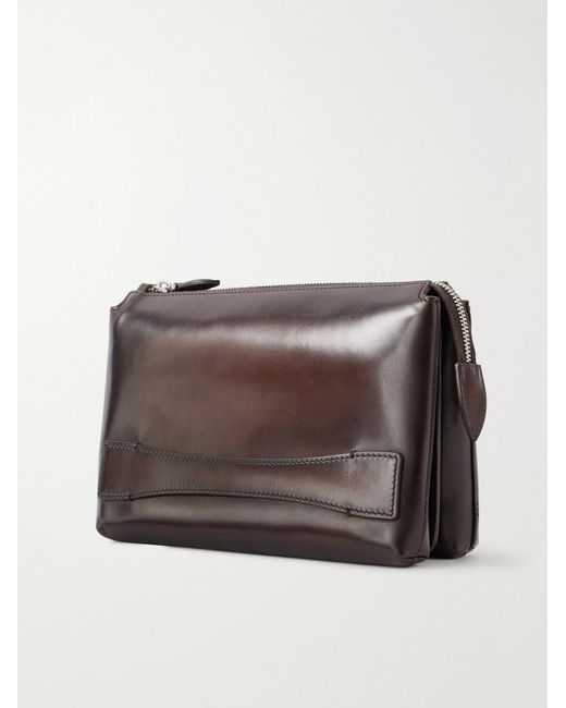 Berluti Brown Tersio Gaspard Leather Pouche for men