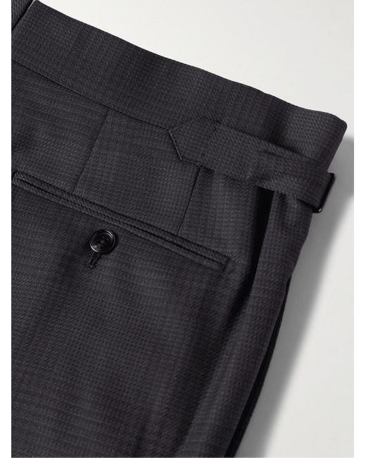 Tom Ford Blue Shelton Slim-fit Prince Of Wales Checked Wool-blend Suit Trousers for men
