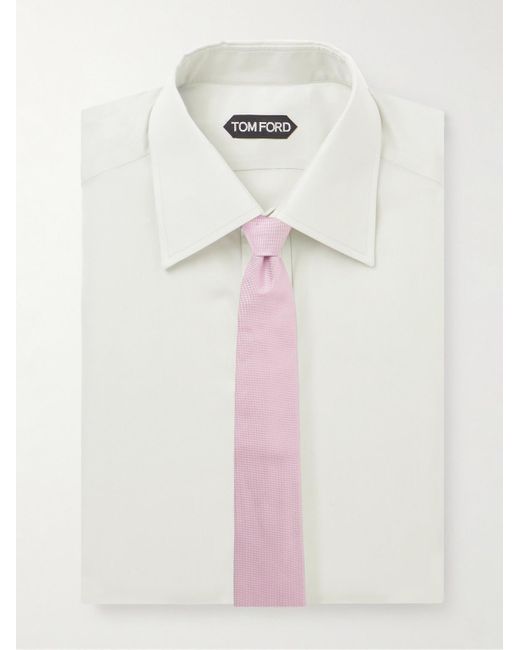 Tom Ford Hemd aus Popeline aus einer Lyocell-Mischung mit Cutaway-Kragen in White für Herren