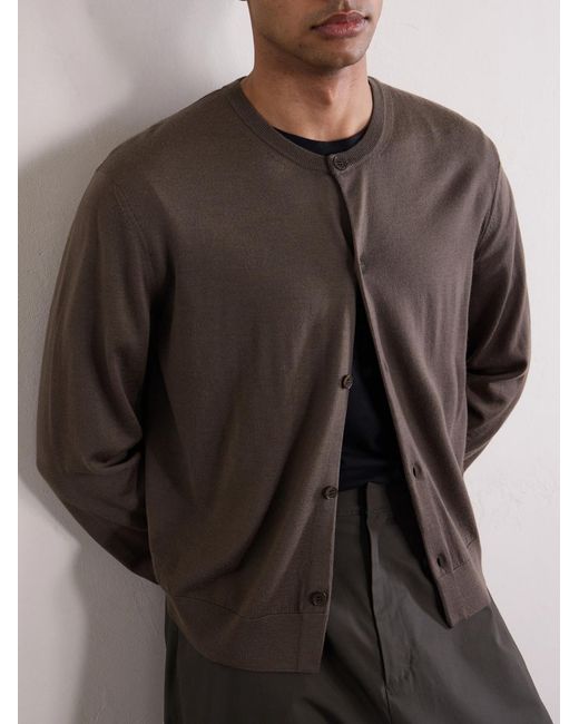 Amomento Green Wool Cardigan for men