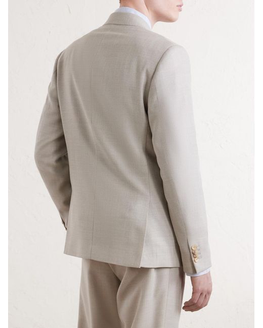 Mr P. Gray Double-Breasted Wool-Hopsack Suit Jacket for men