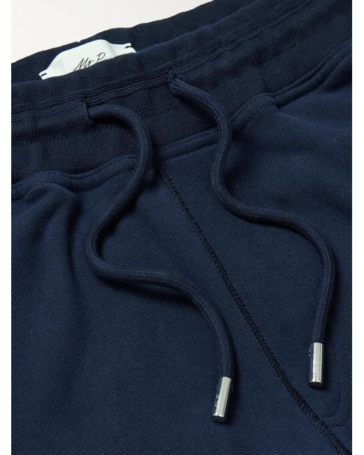 Pantaloni sportivi a gamba affusolata in jersey di cotone di Mr P. in Blue da Uomo
