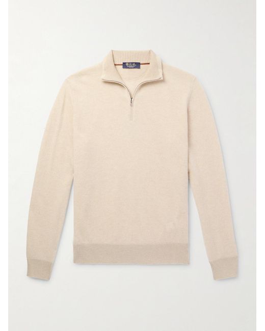 Loro Piana Natural Roadster Cashmere Half-Zip Sweater for men