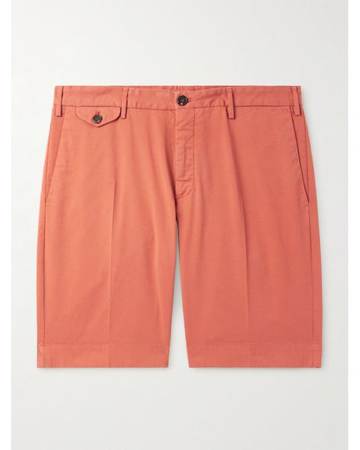 Incotex Orange Venezia 1951 Slim-Fit Straight-Leg Cotton-Blend Bermuda Shorts for men