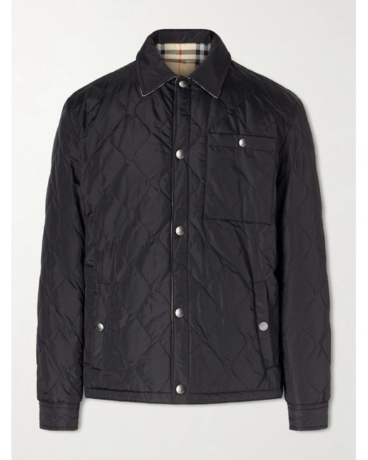 Burberry Black Reversible Padded Quilted Shell Jacket for men